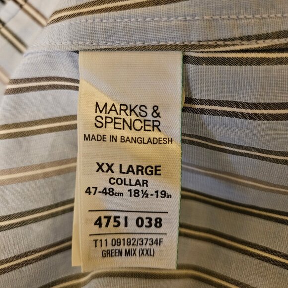 Marks & Spencer Collezione Button down Shirt Men`s XXL Multi Stripped - Picture 5 of 9